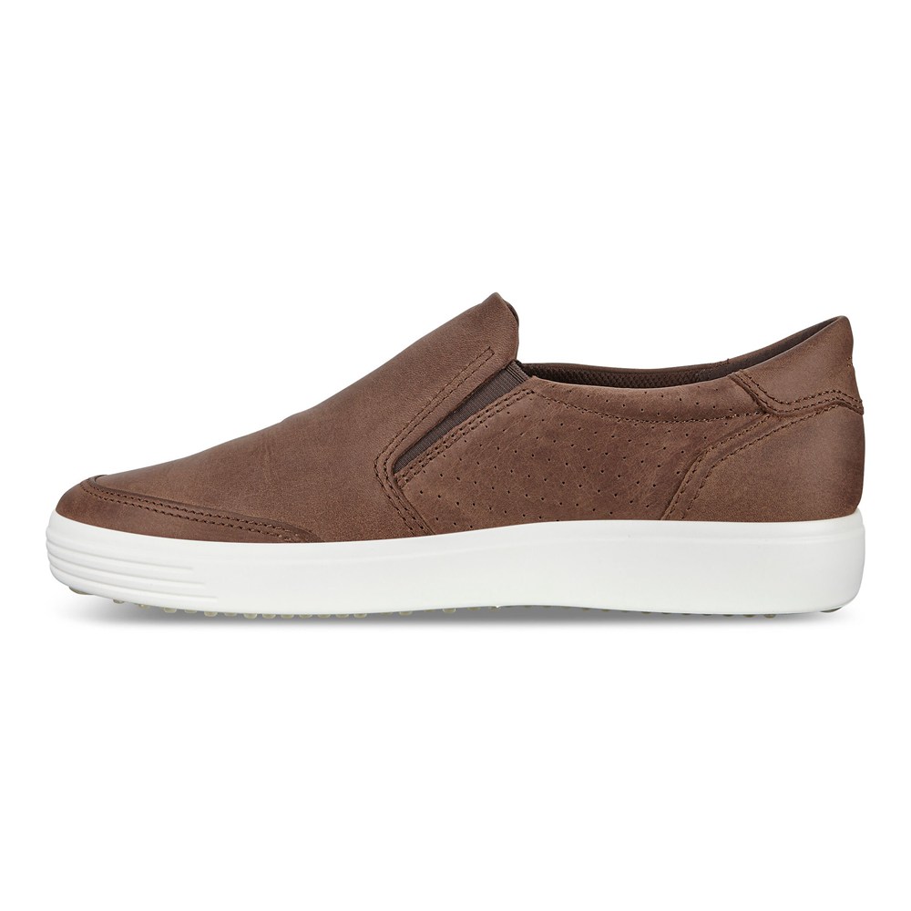 Mens Slip On - ECCO Soft 7 Sneakerss - Brown - 8973LSWUQ
